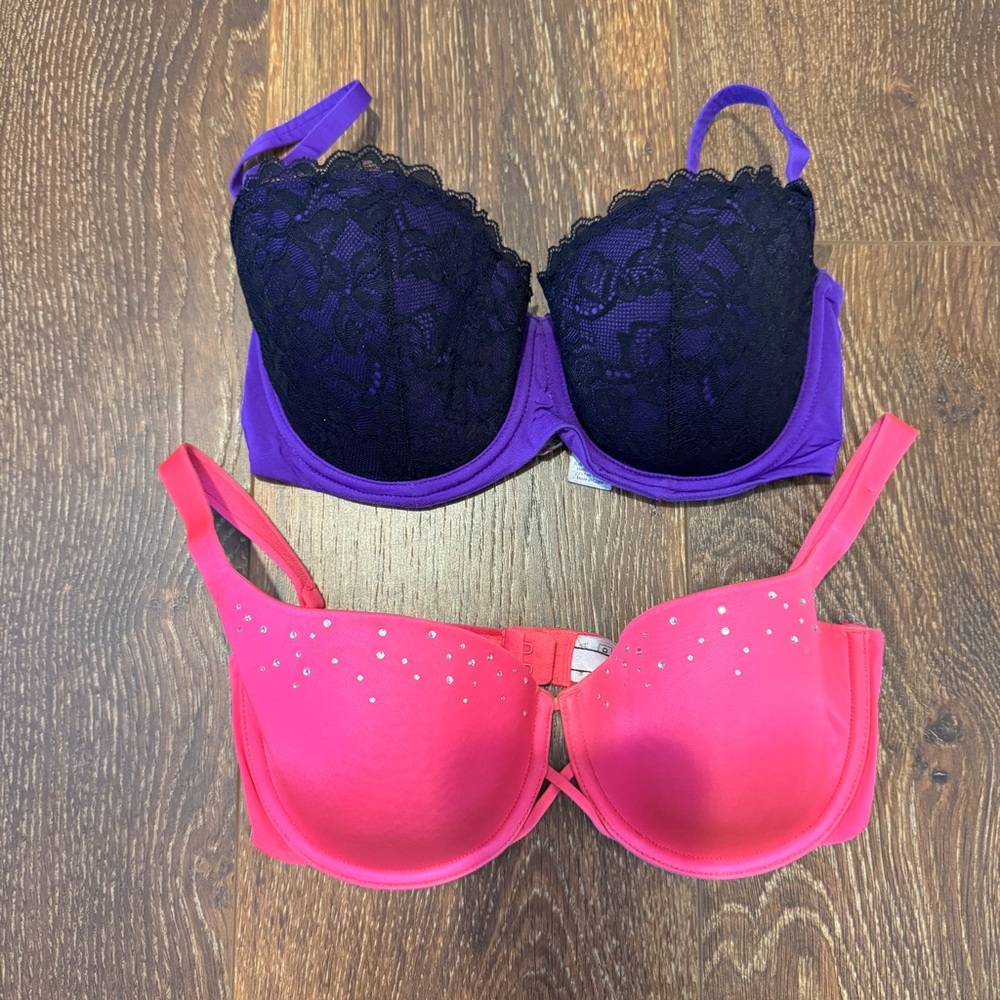 La Senza Lot of 2 Bras -  Lace and Rhinestone Set